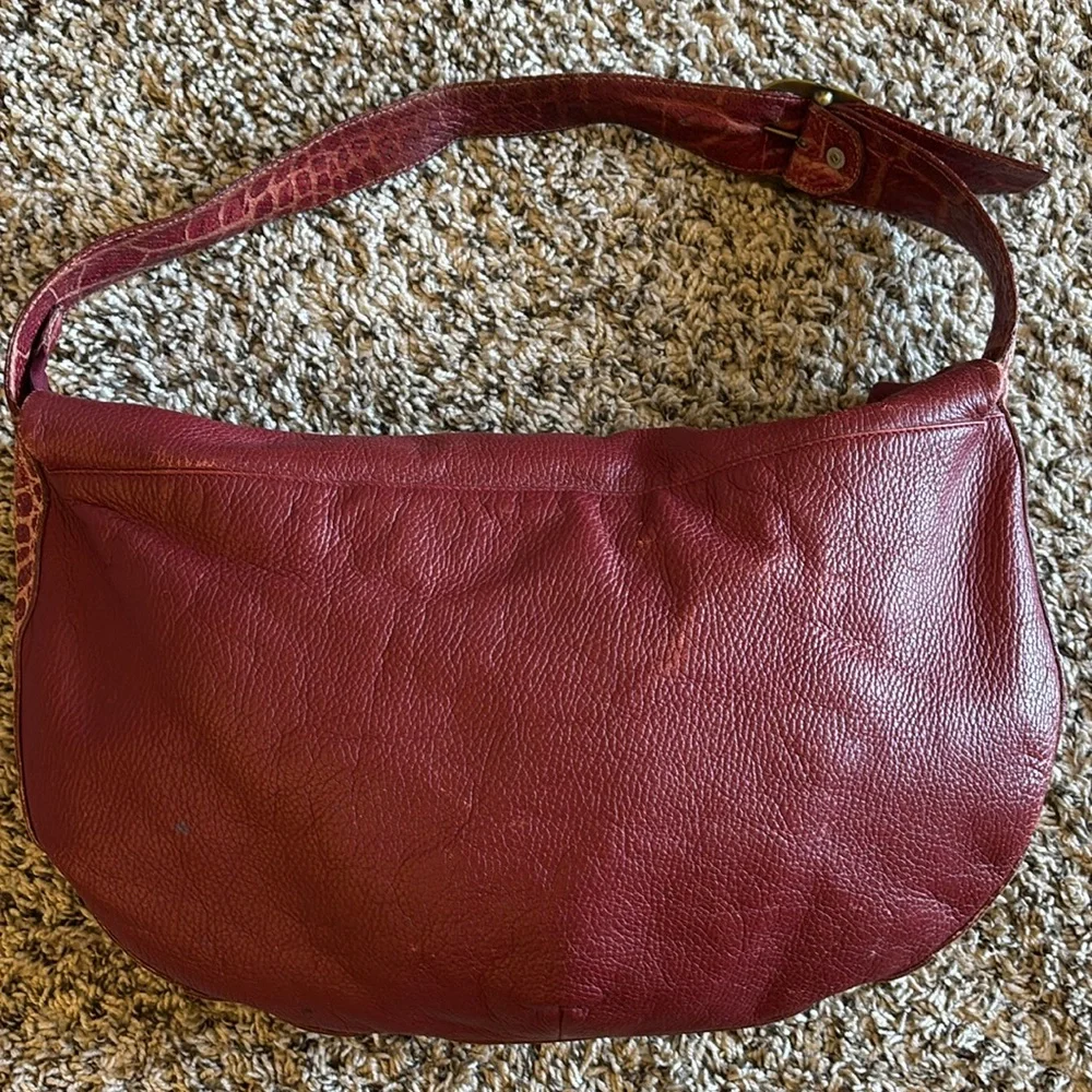 Petusco Burgundy Leather Shoulder 90s‎ Bag